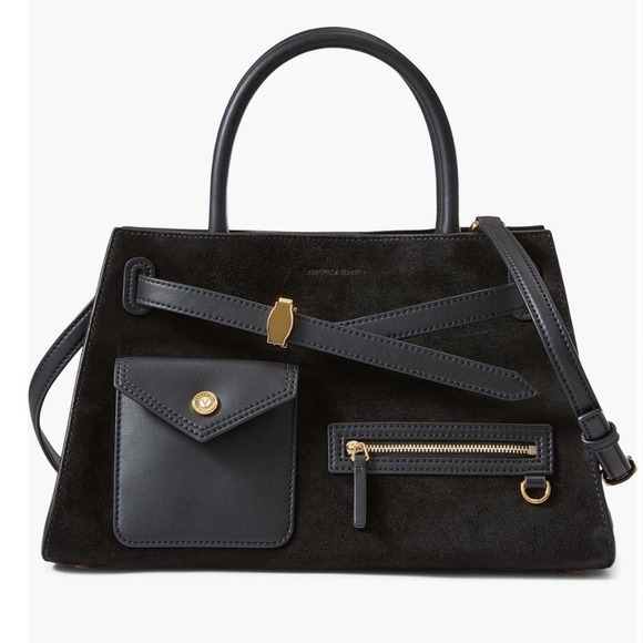 Veronica Beard Handbags - Veronica Beard Dash Cargo Top Handle Bag Suede Leather Satchel Crossbody Handbag